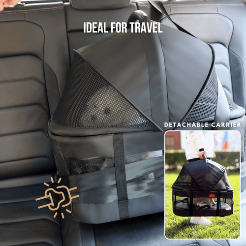 3 in 1 Pet Stroller with Detachable Carrier, Foldable, Max 33 lbs | LS-G2113BN