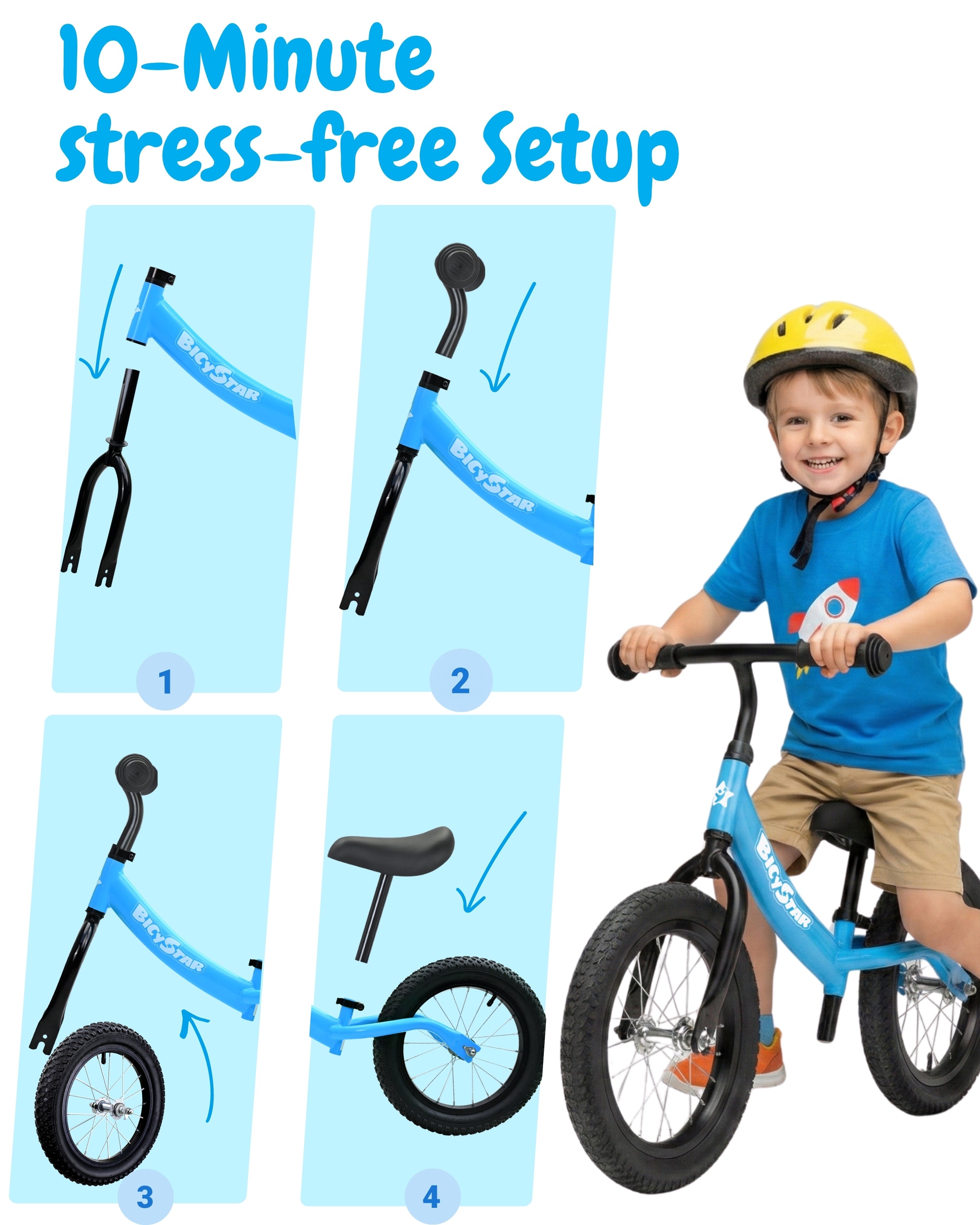 balance bike and helmet adjustable fit Balance Bikes for Toddlers &