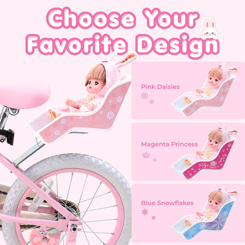 Bicystar Doll Bike Seat for 18-22 Inch Dolls, Easy 3-Minute Install, Fits Most Kids' Bikes