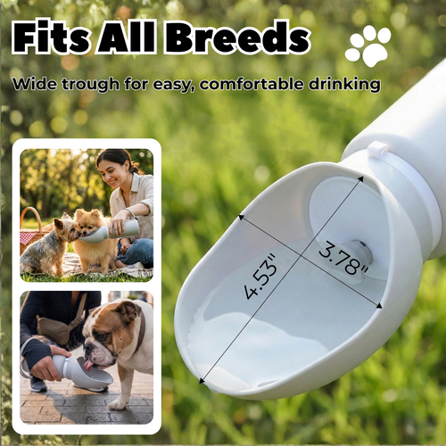 Bicystar Collapsible Water Bottle for Dogs, Leak-Resistant w/Drain-Back, 19oz