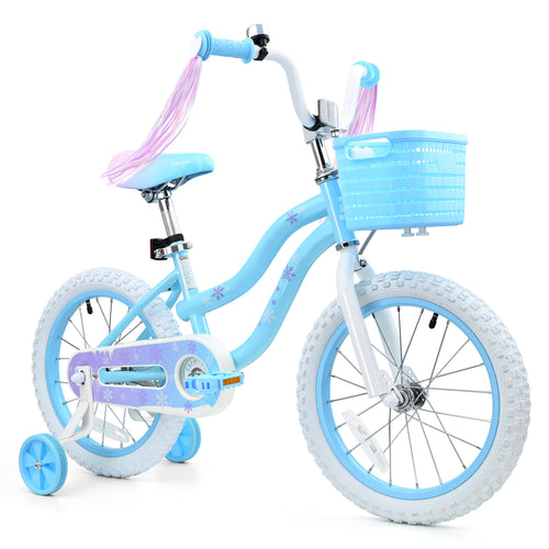 Pink / Blue Girls Bike for Kids with Training Wheels, Basket | BS-AZ0285
