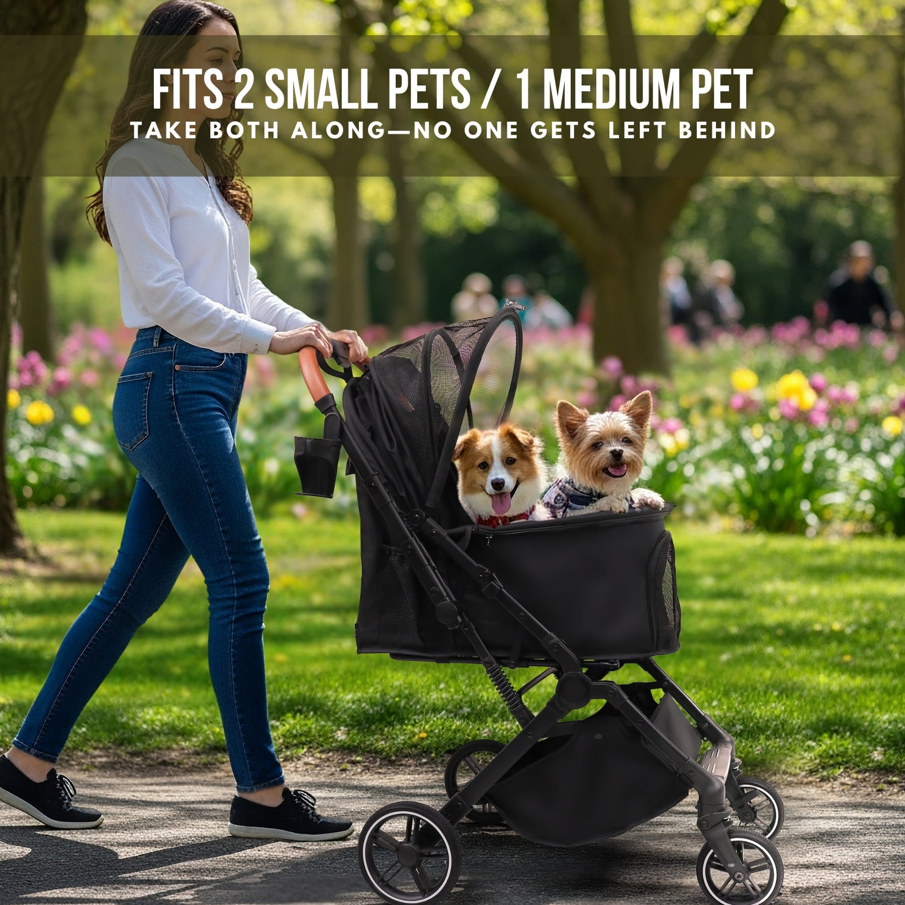 dog stroller for 40 pound dog Foldable Pet Stroller for Small Dogs Cats Up to 45lbs | BB-C330H