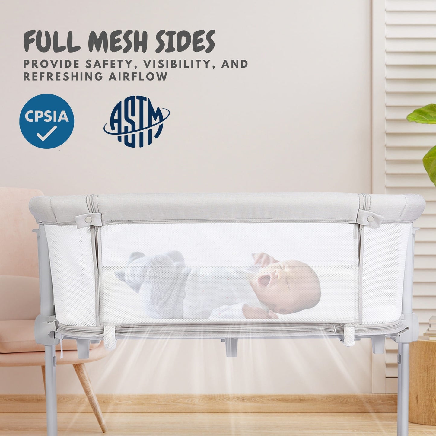 3 in 1 baby bassinet bedside sleeper