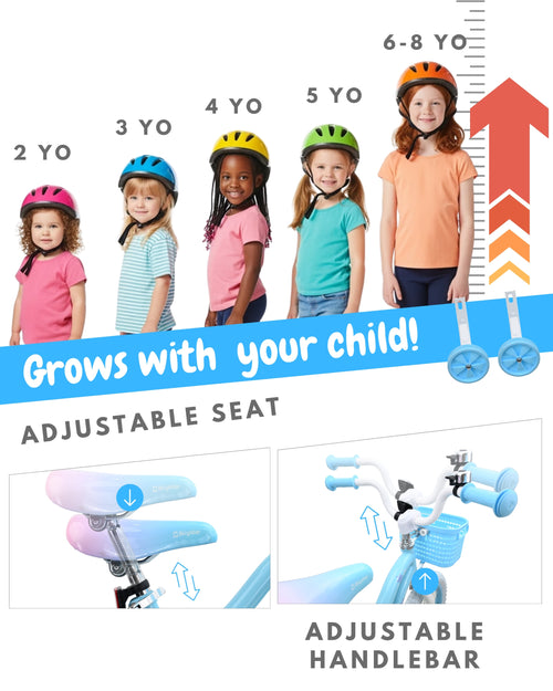 Pink / Blue Girls Bike for Kids with Training Wheels, Basket | BS-AZ0285