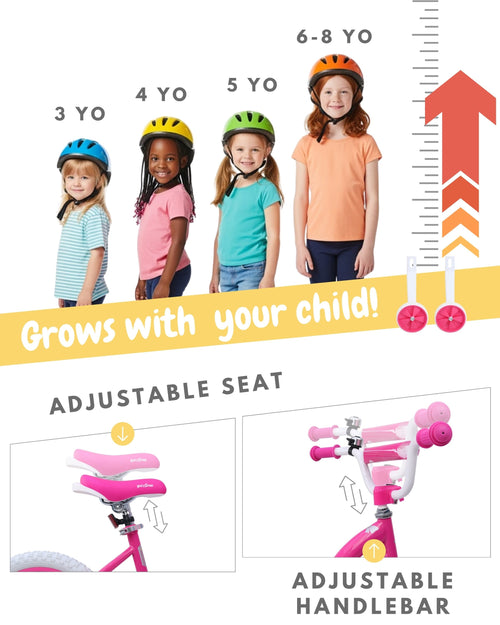 Bicystar Girls Bike for Kids 3-8 Years with Training Wheels, Basket 12 14 16 18 inch | BS-PB01
