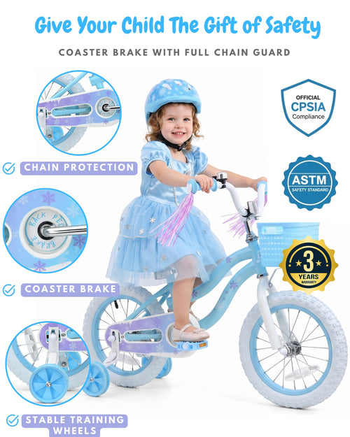 Pink / Blue Girls Bike for Kids with Training Wheels, Basket | BS-AZ0285