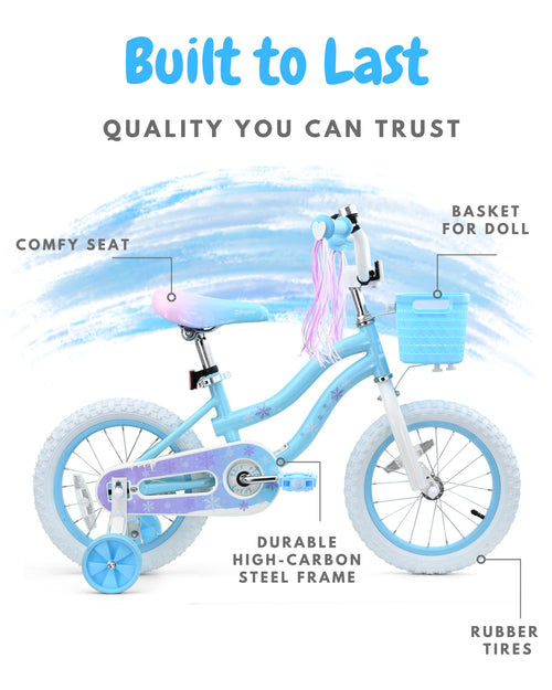 Pink / Blue Girls Bike for Kids with Training Wheels, Basket | BS-AZ0285