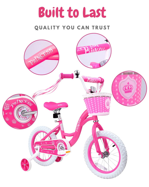 Bicystar Girls Bike for Kids 3-8 Years with Training Wheels, Basket 12 14 16 18 inch | BS-PB01