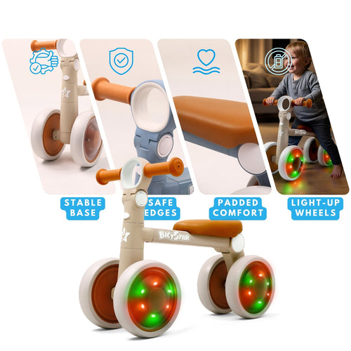 Baby Balance Bike with Light-up Wheels for Toddler 10-30 Months | SWB-0706S