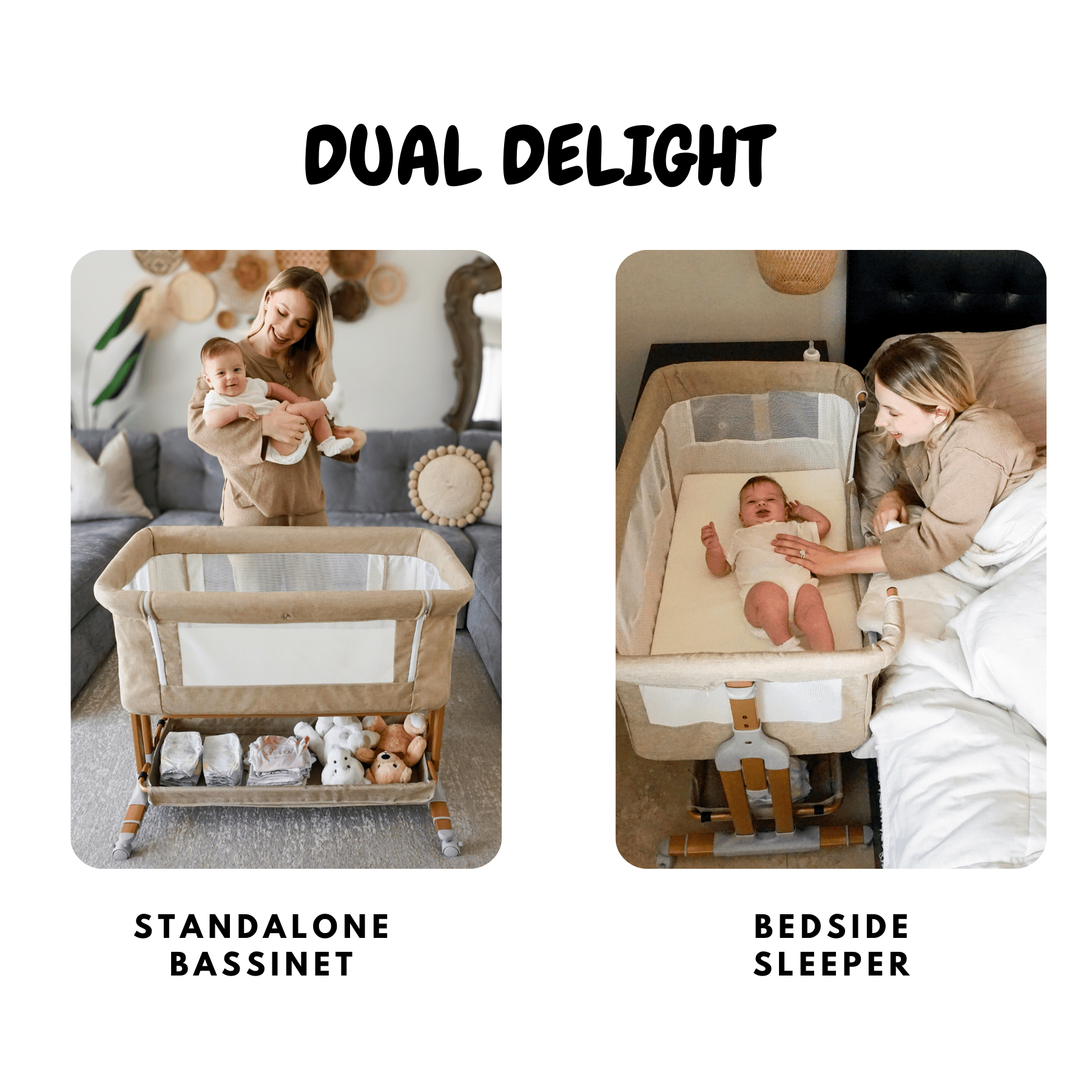 Bassinet Bedside Sleeper for Baby 0 6 Months with Wheels Mattress Dr Bicystar