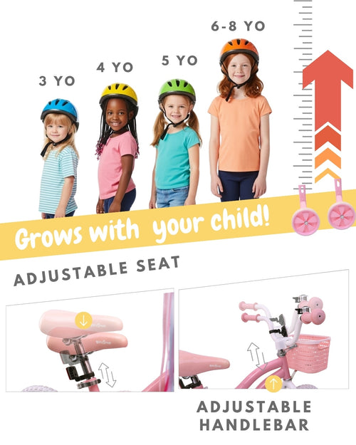 Pink / Blue Girls Bike for Kids with Training Wheels, Basket | BS-AZ0285