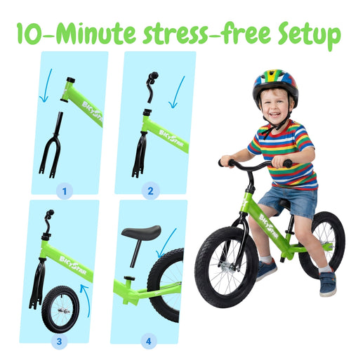 14 / 16 Inch Balance Bike for Kids 3-8 Years, Air Rubber Tires | KB-BL05