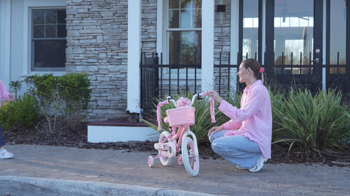 Pink Girls Bike for Kids with Training Wheels, Basket | BS-AZ0285